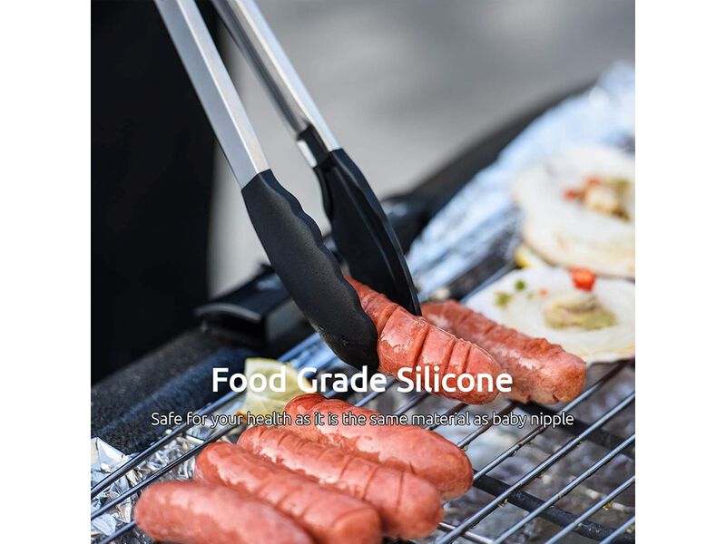 U-Taste  Cooking Tongs, with 600&ordm;F High Heat-Resistant Non-Stick Silicone Tips