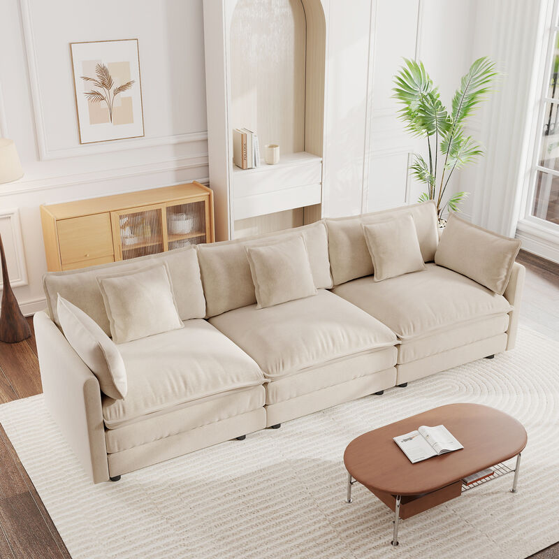 Ninad Mid‑Century Modern 3‑Seater Modular Sofa image number 2