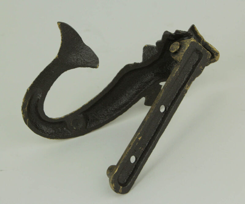 Antique Bronze Finish Cast Iron Coastal Mermaid Door Knocker Front Door Decor image number 2