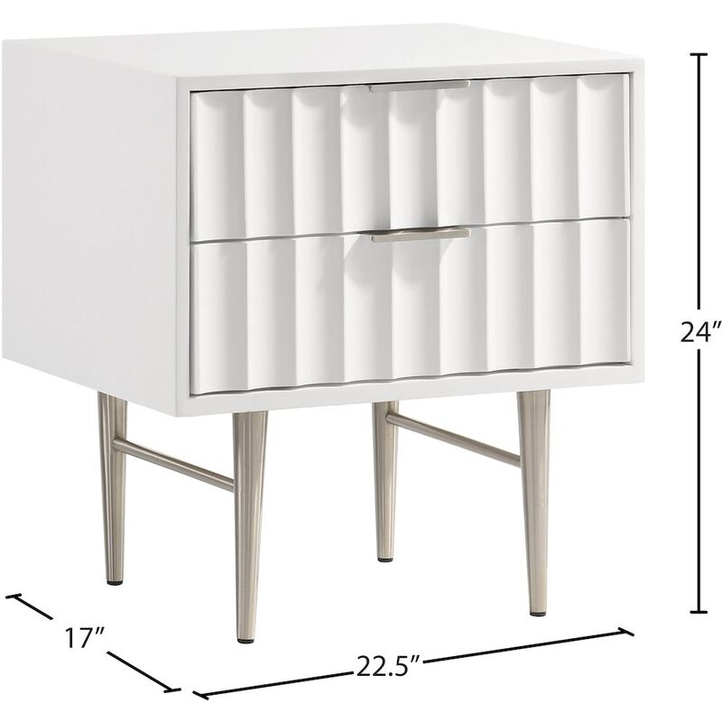 Meridian Furniture Modernist White Gloss Night Stand