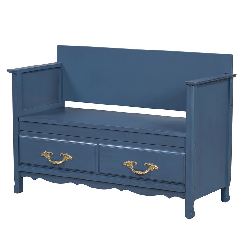 Whisen Charming Vintage Storage Bench/Entryway Bench with Removable Cushion and Gas Spring - Espresso