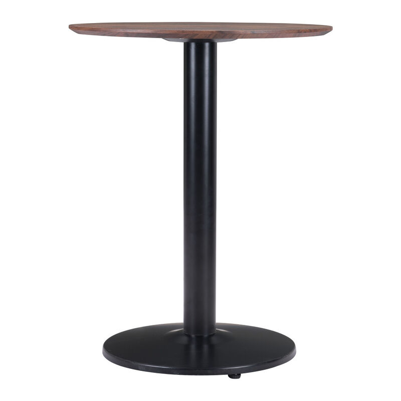 Hivvago 24 Inch  Black And Brown Round End Table