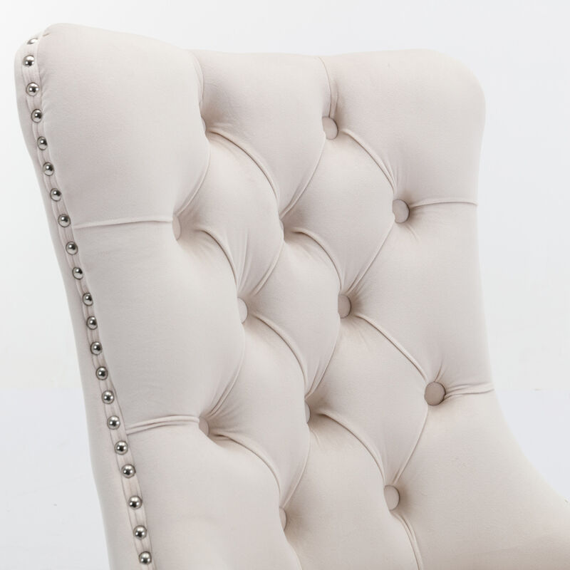Streamdale Contemporary Velvet Dining Chairs, Set of 2 image number 6