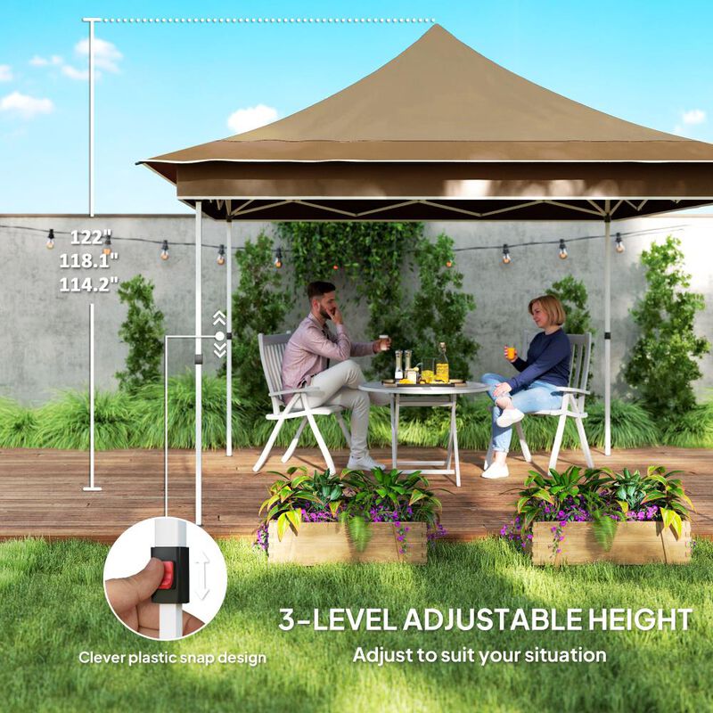 Hivvago 12x12 Pop Up Canopy Tent with Mesh image number 6