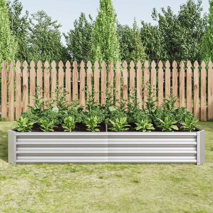 Clihome 6&times;3&times;1ft Metal Raised Rectangle Planter Beds for Plants