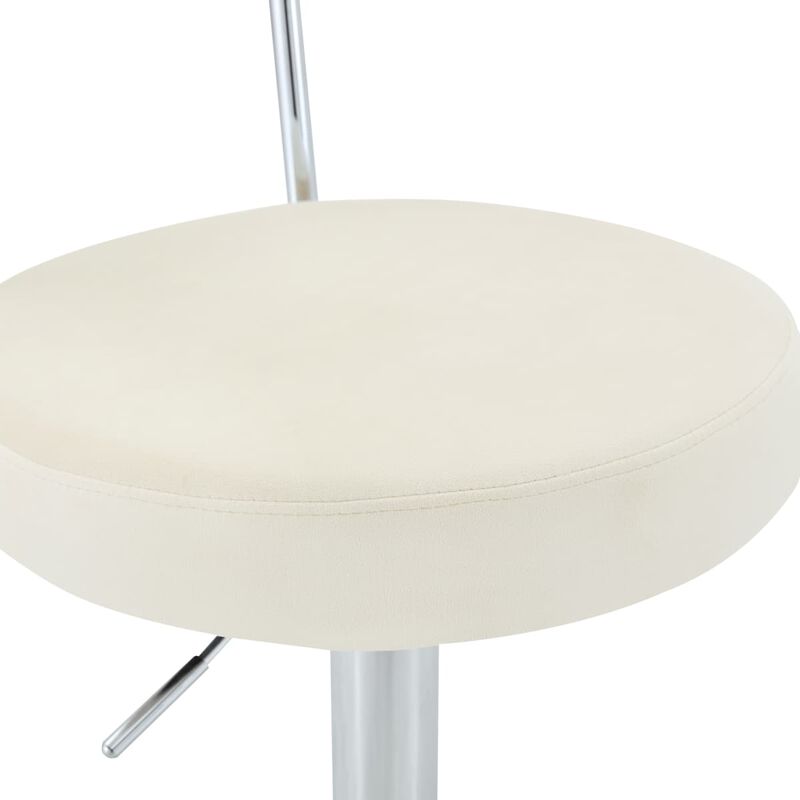 Set of 2 swivel bar stools, velvet upholstered adjustable height bar chair with open back, chrome base counter stools with footrest image number 6
