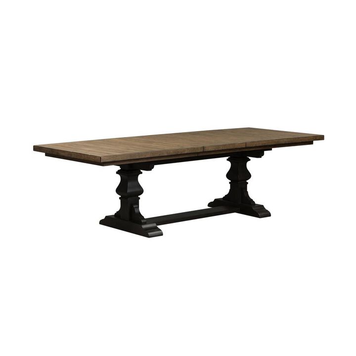 Liberty Furniture Harvest Home 7 Piece Trestle Table Set in Chalkboard