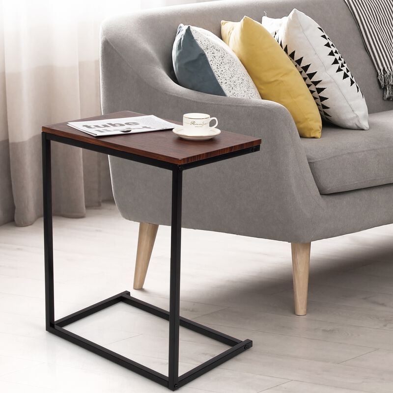 Beside Sofa Laptop Holder End Stand Desk-Dark Brown