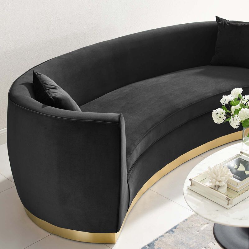 Resolute Curved Performance Velvet Sofa image number 5