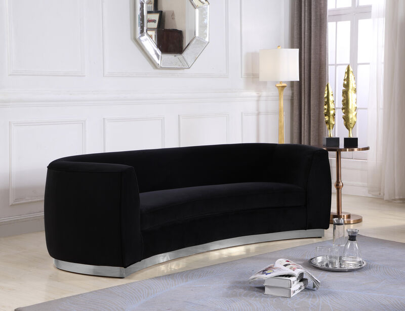 Meridian Furniture Julian Black Velvet Sofa