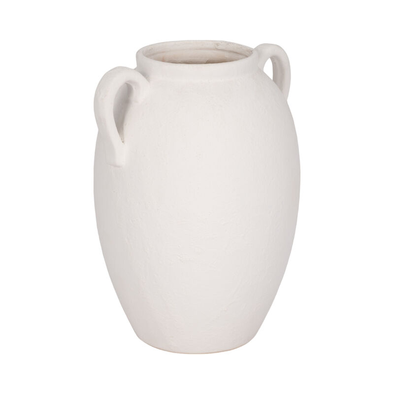 Cer, 10" Textured Jug W/ Handles, White image number 2