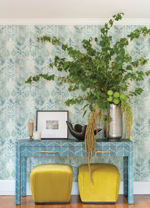 Pavord Green Floral Shibori Wallpaper