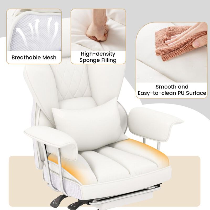 Hivvago Big and Tall Executive Office Desk Chair with Footrest