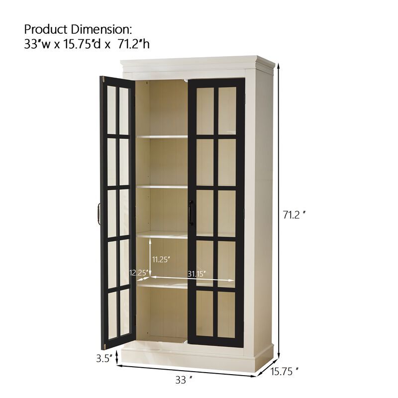 Hugzi Grid Glass Tall Curio Cabinet image number 9