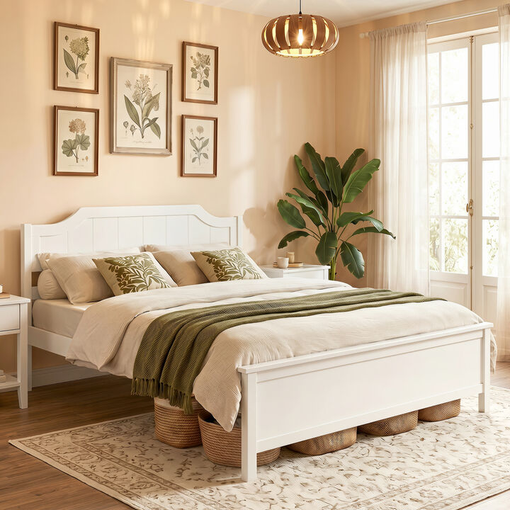 Wooden Platform Bed Frame with Headboard for Modern Bedroom