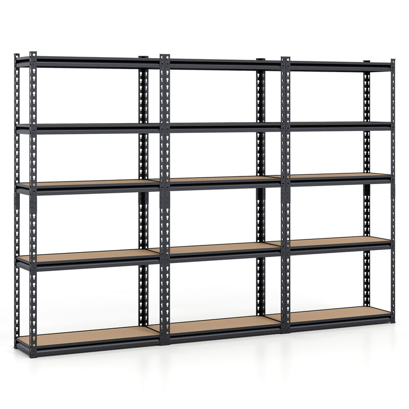 Set of 3 5-Tier Heavy-Duty Garage Shelving Units with 2200 LBS Capacity image number 0