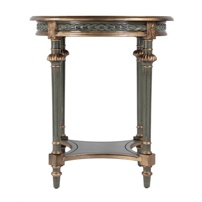 Butler Specialty Hellinger 24 in. W Round Wood Tall End Table with Open Shelf, Pastel Green image number 3