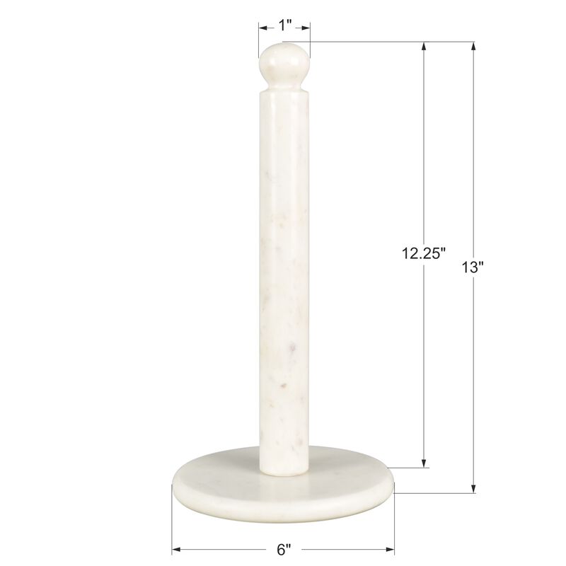 Avery Modern Classic Metal with Non Slip Weighted Marble Base Paper Towel Holder