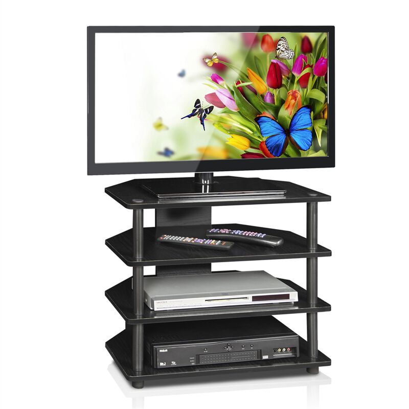 Turn-N-Tube Easy Assembly 4-Tier Petite TV Stand, Blackwood