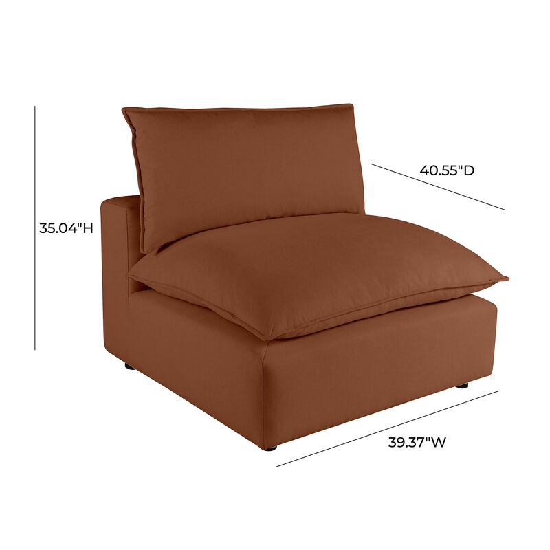 Cali Rust Performance Fabric Armless Chair image number 2