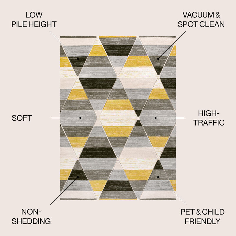 Kehoe Retro Diamonds Geometric Area Rug