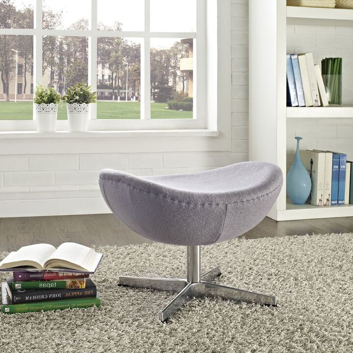 Modway Glove Mid-Century Modern Wool Ottoman in Dark Gray