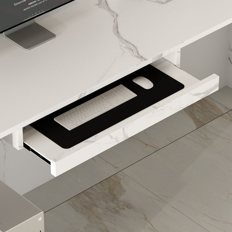 FUFU&GAGA Modern L-Shaped Office Desk with Hutch and Storage (55.9" L x 32.3" W x 48.4" H), Black