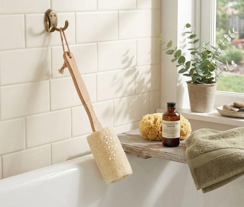 Natural Loofah Bath Brush image number 2