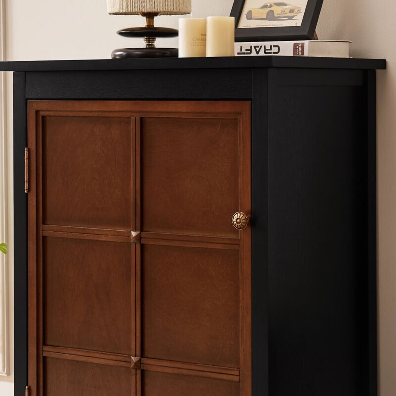 Citfet 34.2" Tall Mid‑Century Modern Accent Storage Cabinet image number 7