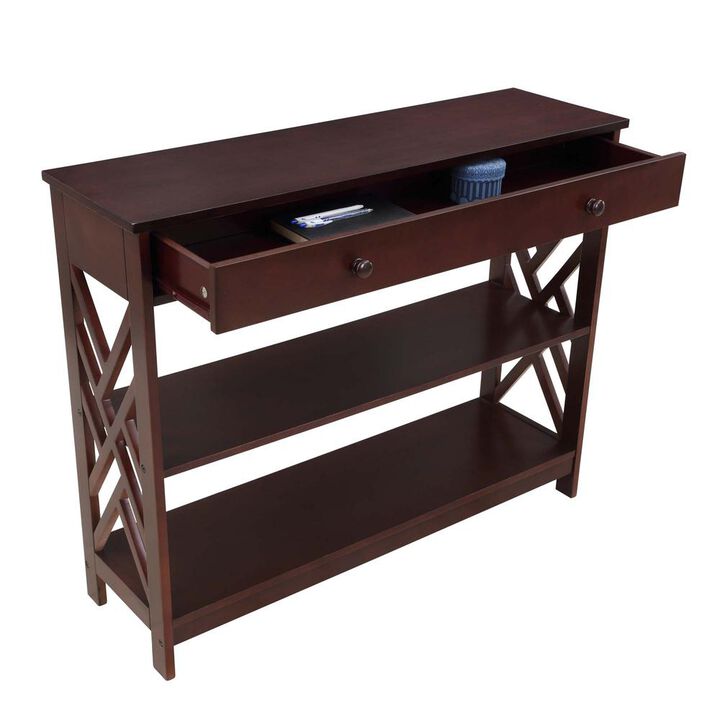 Convenience Concepts Titan 1 Drawer Console Table with Shelves, Espresso
