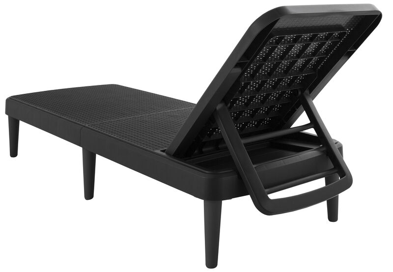 HomeRoots Heavy Duty Plastic Outdoor Stacking Chaise Lounge image number 2