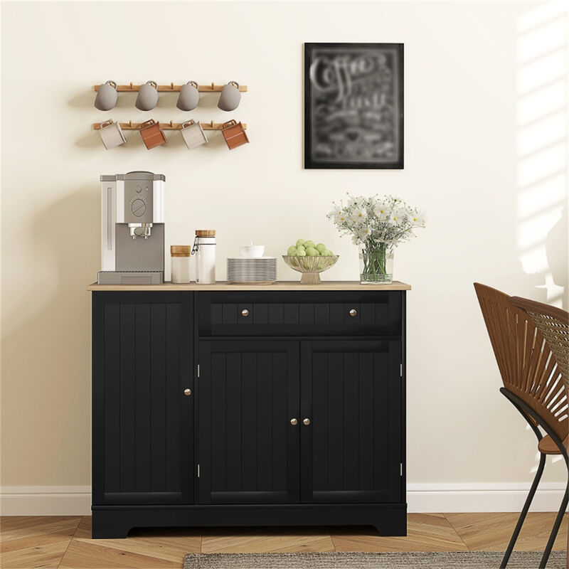 Kitchen Storage Cabinet with Doors and Shelves for Organization