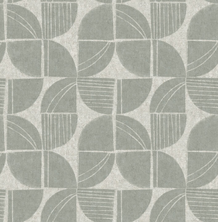 Baxter Sea Green Semicircle Mosaic Wallpaper (Set of 2)