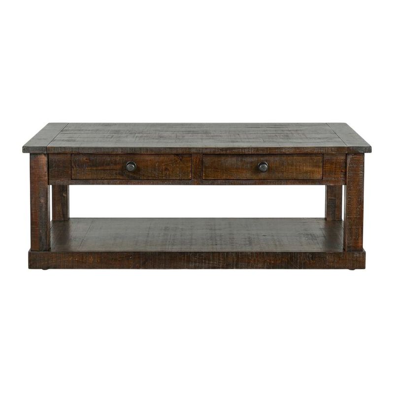 Starlight Canyon Home Dark Brown Coffee Table with Casters for Easy Mobility and Traditional Style image number 1