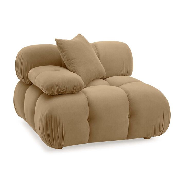 Tov Furniture Calliope Cafe Au Lait Performance Velvet Modular Corner Chair