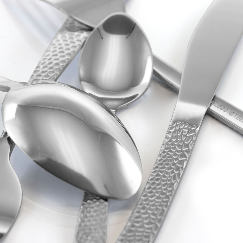 MegaChef Baily 20 Piece Flatware Utensil Set, Stainless Steel Silverware Metal Service for 4 in Silver