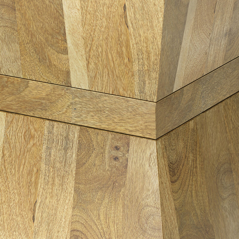 Westfield SOLID MANGO WOOD 14 inch Wide Square Boho Side Table in Natural, Fully Assembled
