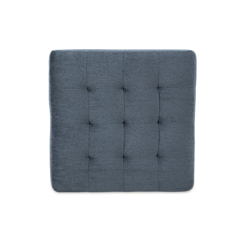 Maxo Accent Ottoman, 36 Inch Square, Soft Tufted Rich Blue Polyester - Benzara