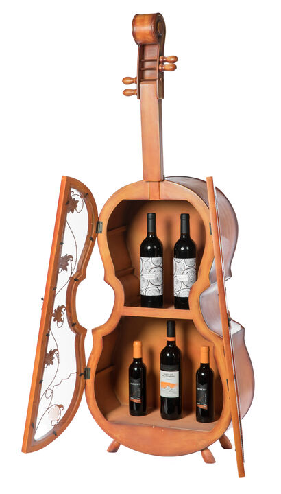 4.5 Feet Tall Violin Shaped Cabinet With 2 Shelf and Acrylic Clear Double Door
