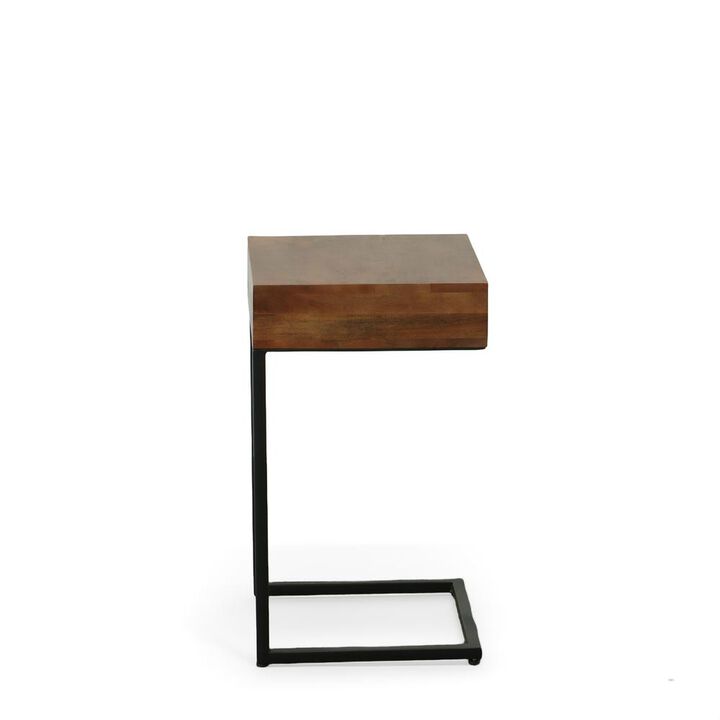 Carolina Living Dashiel Cubby C-Form Table - Chestnut/Black