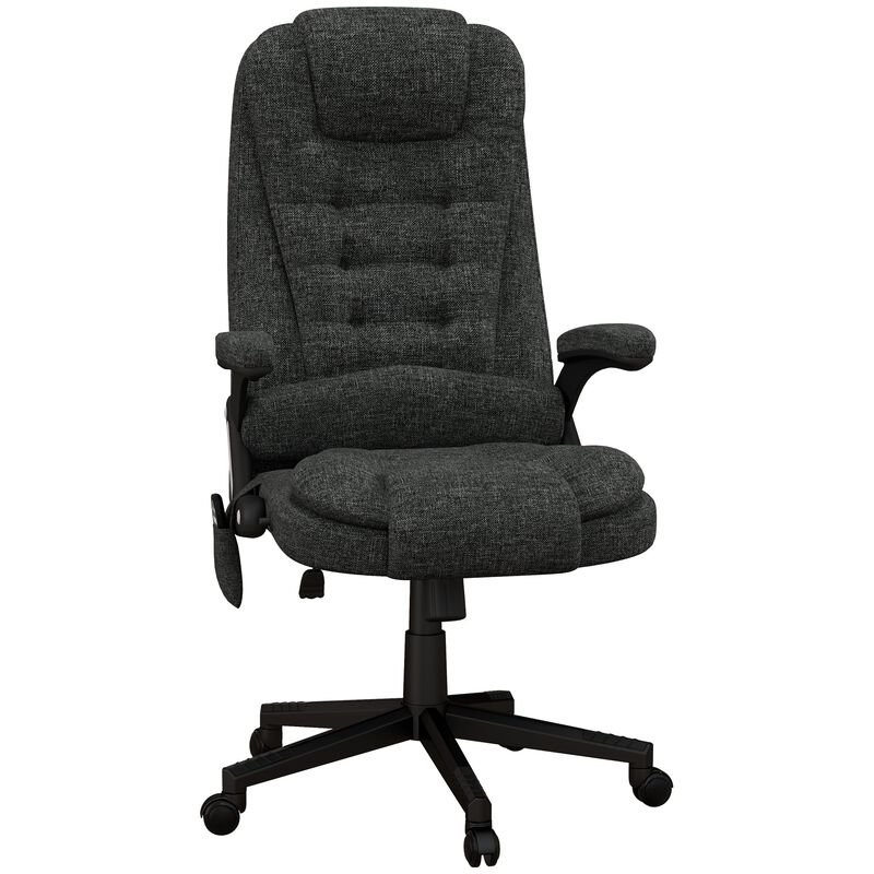 Heated Massage Office Chair: 6 Vibration Points, High Back, Gray