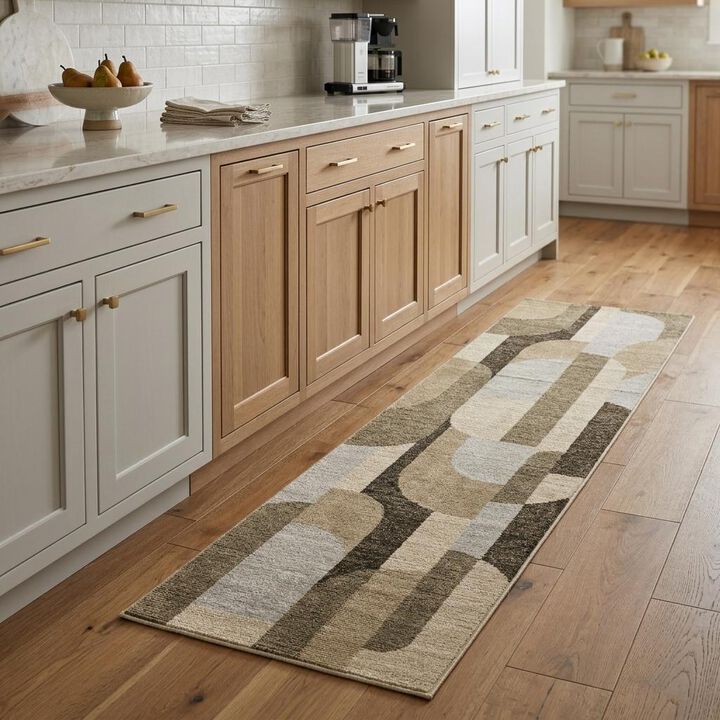 HomeRoots Geometric Runner Rug