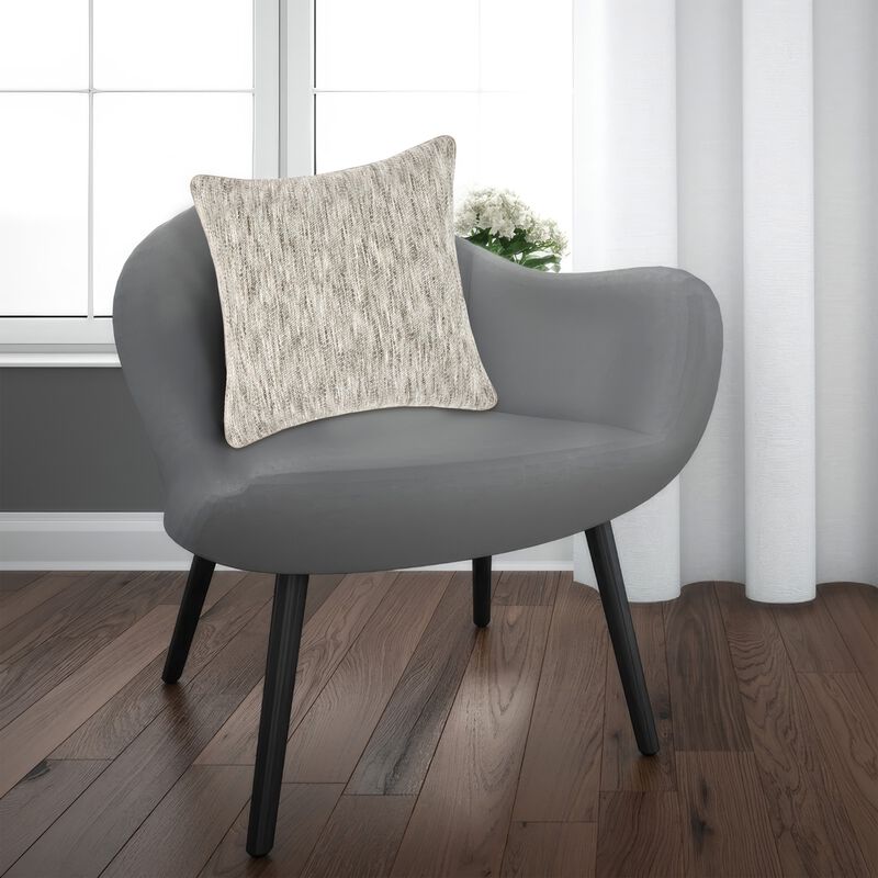 Sam Square Accent Throw Pillow, 22 Inch, Cotton Blend Textured Beige - Benzara