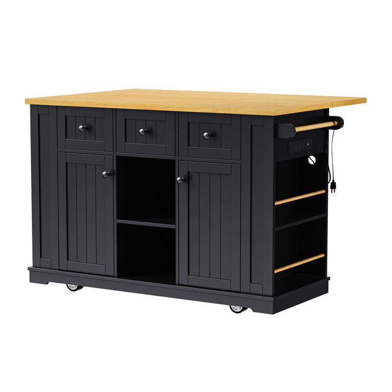 Merax Kitchen Island with Drop Leaf