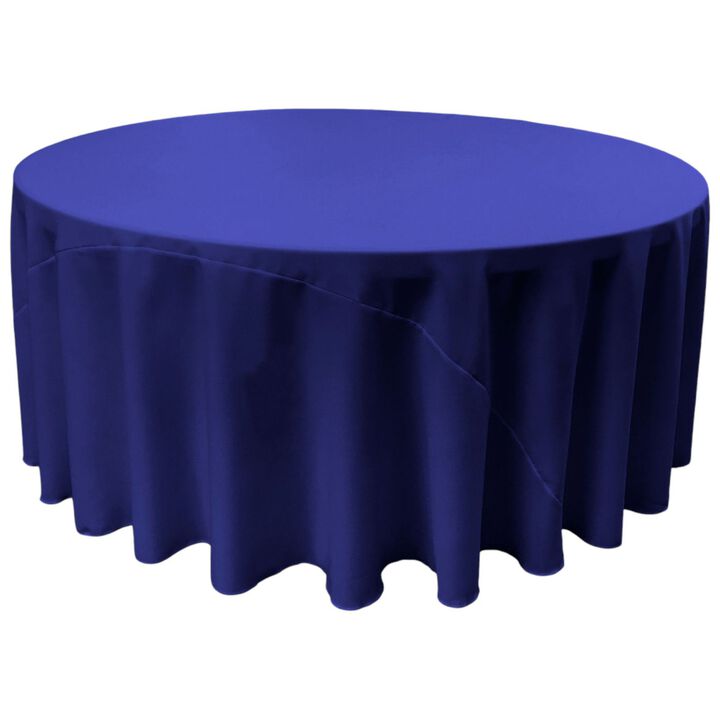Polyester Poplin Round Tablecloth 132 Inch for Banquet and Dining Tables