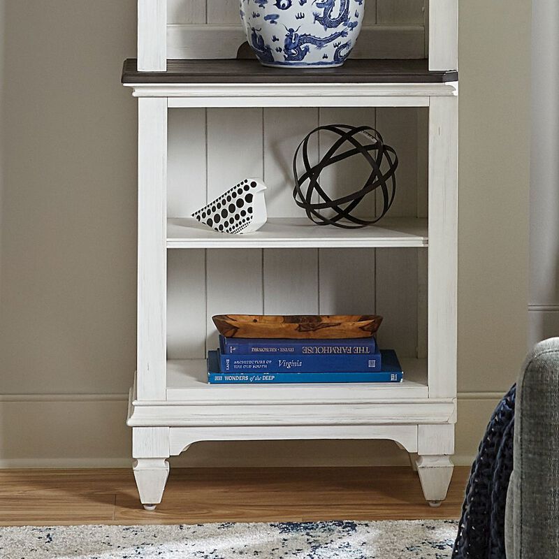 Liberty Furniture Entertainment Center with Piers - Wirebrushed White with Charcoal Tops image number 2