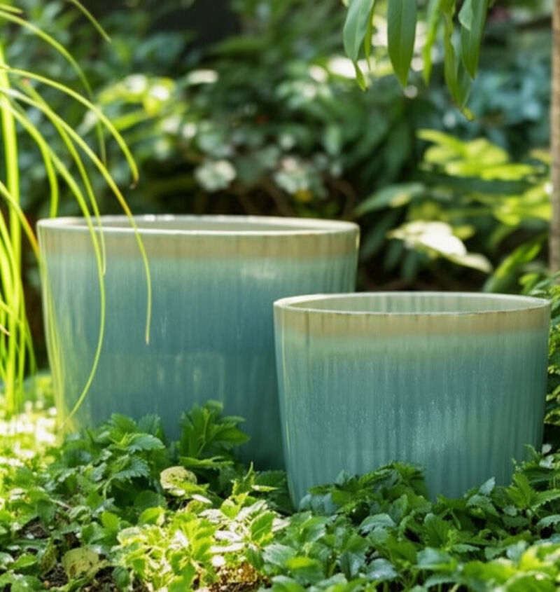Reactive Glaze Planters (Set of 2)