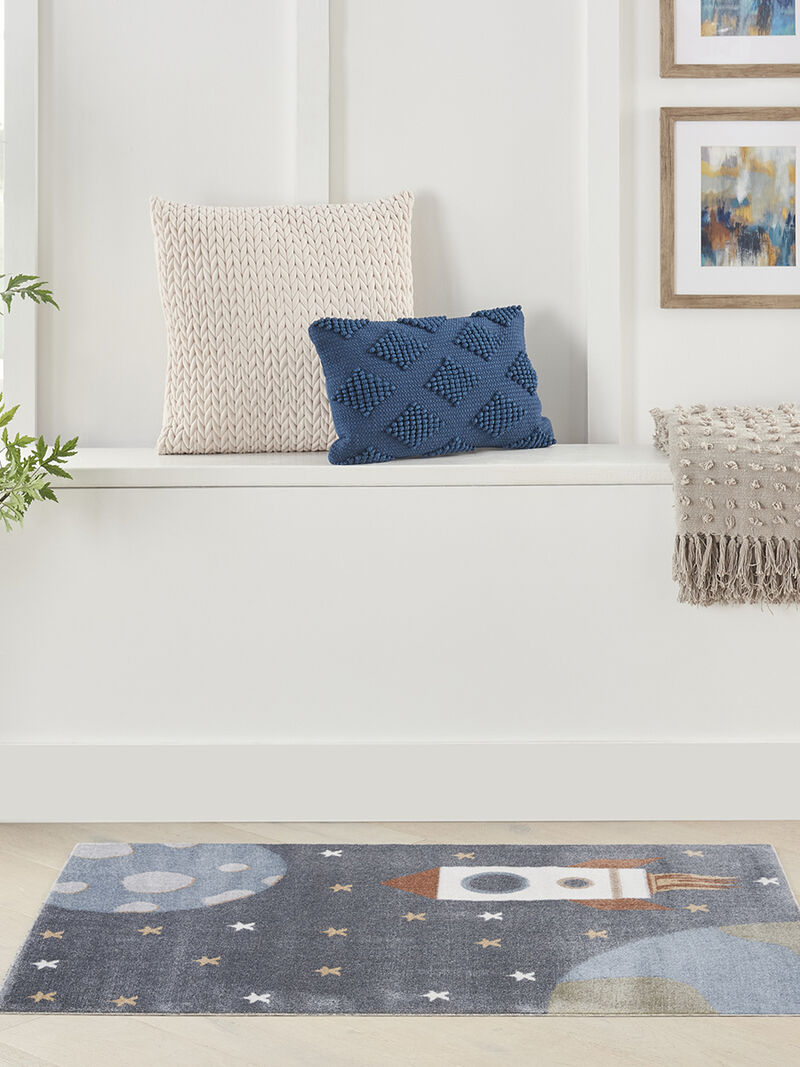 Astra Machine Washable ASW06 Sky Blue 3'3" x 5' Rug