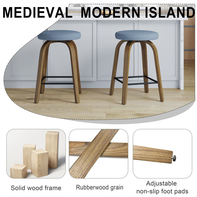 TATEUS Upholstered Bar Stools image number 2