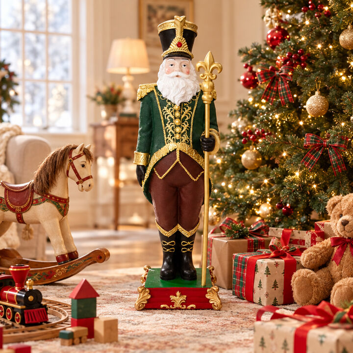 Sunnydaze 3ft Guardian of the North Pole, Santa Christmas Nutcracker Statue